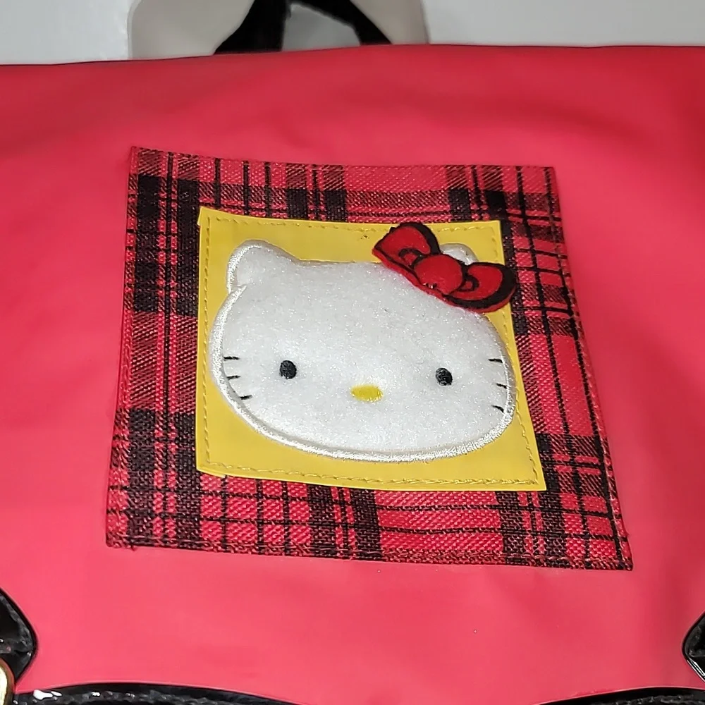 Hello kitty backpack red plaid kitty cat vintage Sanrio Smiles Pyramid